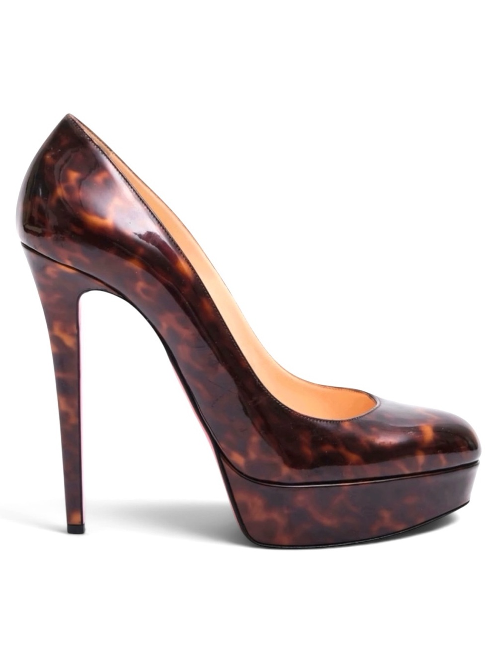 Christian Louboutin Tortoise Shell Patent Leather Platform Pumps – Size 38